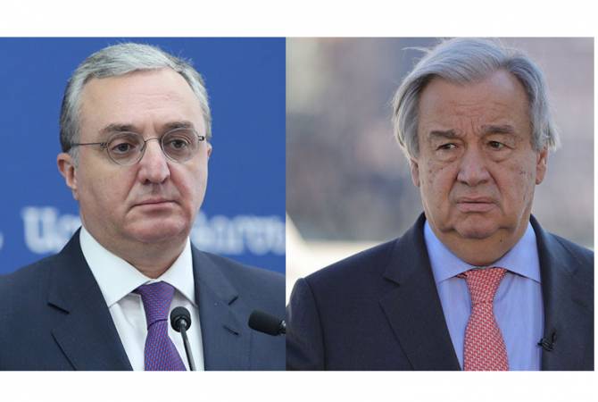 أفعال أذربيجان تؤكد على الخطر الوجودي لشعب آرتساخ -وزير الخارجية الأرميني للأمين العام للأمم المتحدة