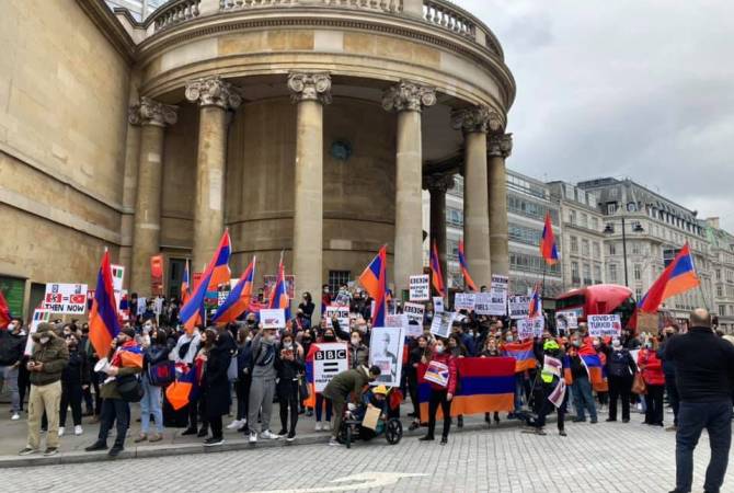 Armenians in London urge BBC to tell the truth about incidents taking place in Artsakh