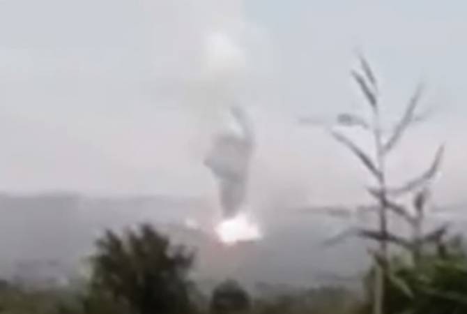 WATCH: Artsakh Defense Army hits Azeri TOS-1A heavy multiple rocket launcher 
