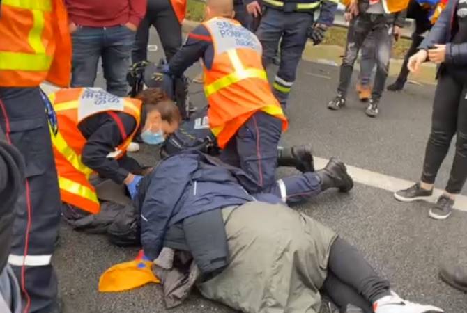 Peaceful Armenian demonstration in France attacked by knife, hammer-wielding Turkish 
nationals