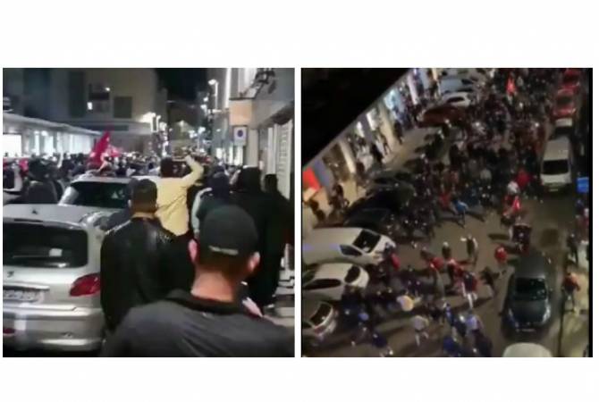 Толпа турок ночью на улицах Лиона, угрожая армянам, устроила беспорядки

