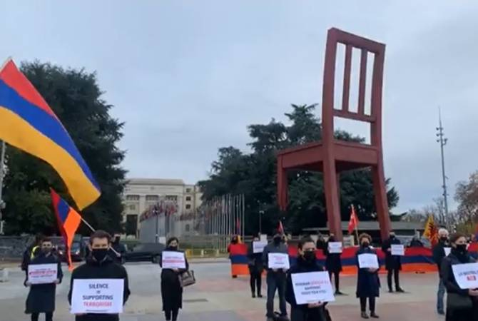 Перед офисами ООН в Вене, Женеве и Нью-Йорке армяне провели одновременную акцию 
протеста

