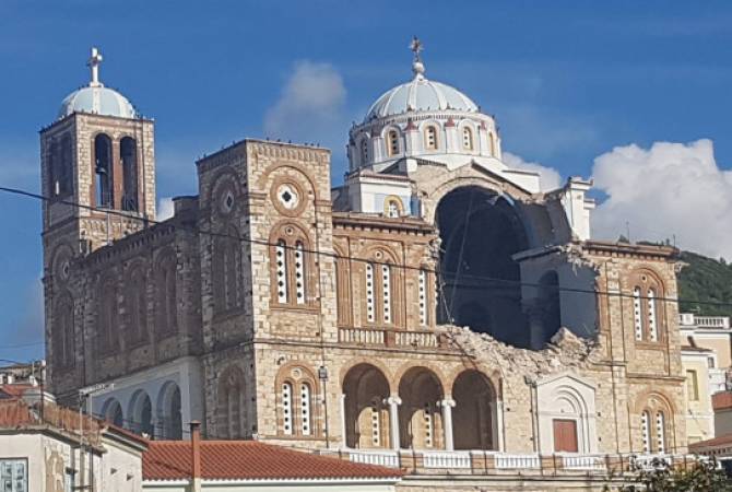 На греческом Самосе из-за землетрясения рухнула церковь Божьей Матери

