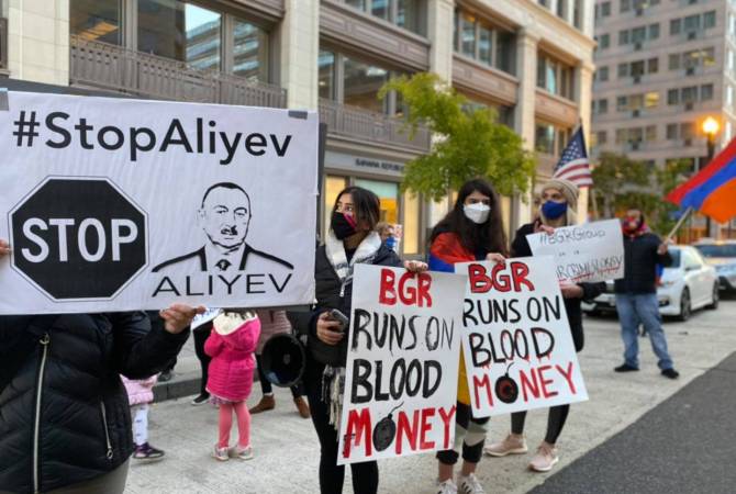 American-Armenians hold protest outside BGR lobbying company, urge to suspend ties with 
Azerbaijan
