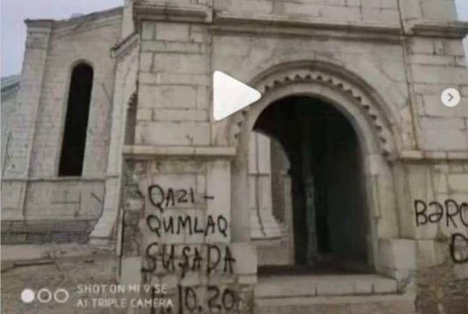 Armenia asks int'l organizations to save cultural heritage as Azeris vandalize Shushi Cathedral 