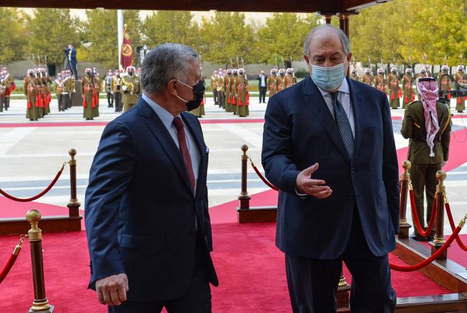 زيارة عمل للرئيس أرمين سركيسيان للمملكة الأردنية الهاشمية ويستقبله العاهل الأردني الملك عبد الله 
ال2