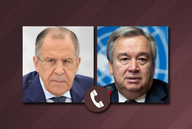 Lavrov, Guterres discuss solution of humanitarian problems in Nagorno Karabakh