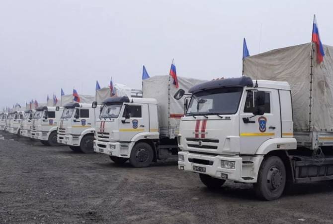 7 more trucks delivering humanitarian aid from Russia arrive in Artsakh