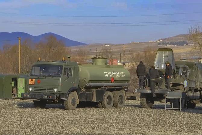 Արցախում ռուս խաղաղապահները դաշտային ավտոպարկ են տեղակայել