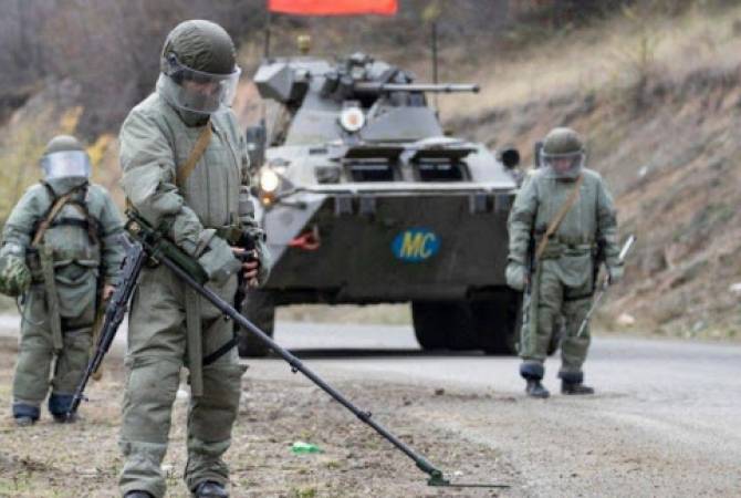 Russian peacekeepers conduct demining works in Stepanakert