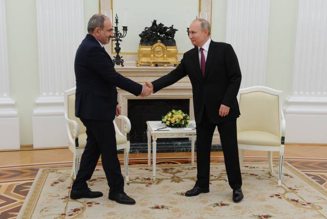 اجتماع ثنائي بين رئيس الوزراء الأرميني نيكول باشينيان والرئيس الروسي فلاديمير بوتين في موسكو