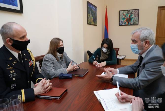 رئيس اللجنة البرلمانية الدائمة لشؤون الدفاع والأمن يلتقي سفيرة الولايات المتحدة بأرمينيا