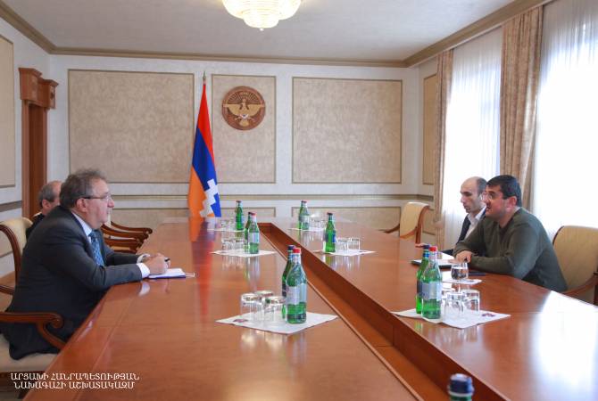 President of Artsakh hosts philanthropist Aleq Baghdasaryan