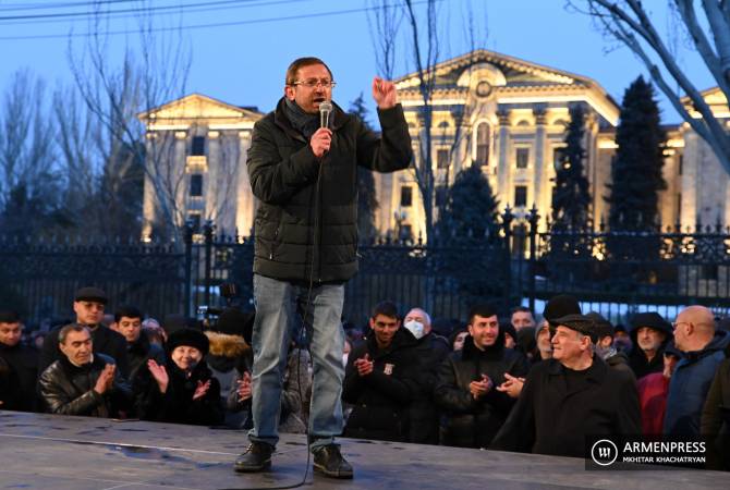 ''Fatherland Salvation Movement'' starts protest at Baghramyan Avenue