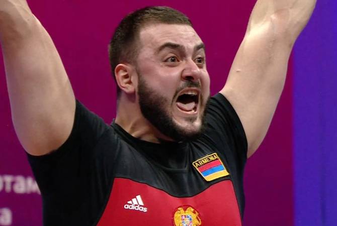 عضو منتخب رفع أثقال أرمينيا سامفيل كاسباريان يحرز بطولة أوروبا وأرسين مارتيروسيان المركز الثاني