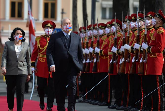 Official welcoming ceremony of Armenian President takes place at Georgian President’s 
residence