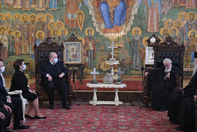 President of Armenia meets with Catholicos-Patriarch of All Georgia
