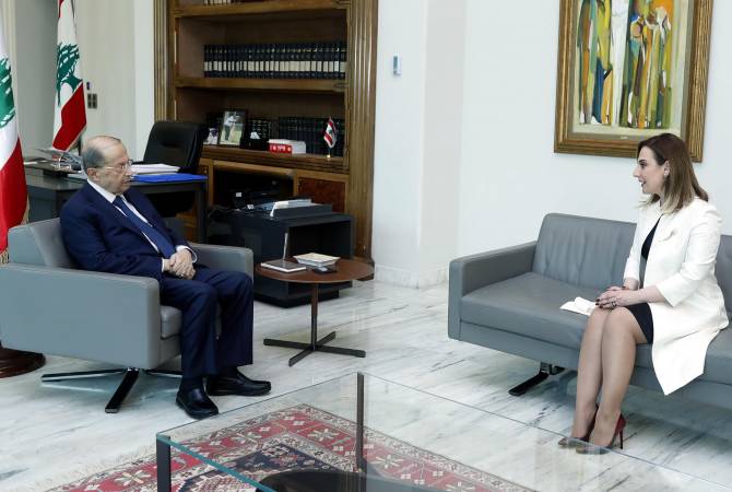 Lebanese President holds meeting with Minister of Youth and Sport ahead of her upcoming visit 
to Armenia