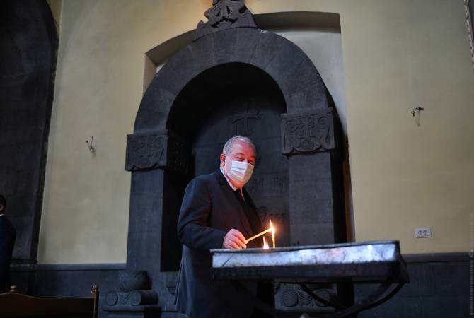 President Sarkissian visits St. Gregory the Illuminator Church in Syunik Province