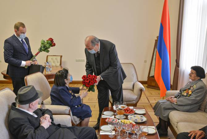 Le Président de l'Arménie a accueilli un groupe de vétérans de la Grande Guerre Patriotique