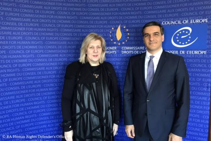 Ombudsman presents violations of Armenian border residents’ rights to CoE Human Rights 
Commissioner