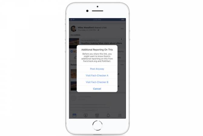 «Ֆեյսբուք»-ն ուժեղացնում է փաստերի ստուգումը հայերեն բովանդակության 
նկատմամբ՝ կանխելու ապատեղեկատվության տարածումը