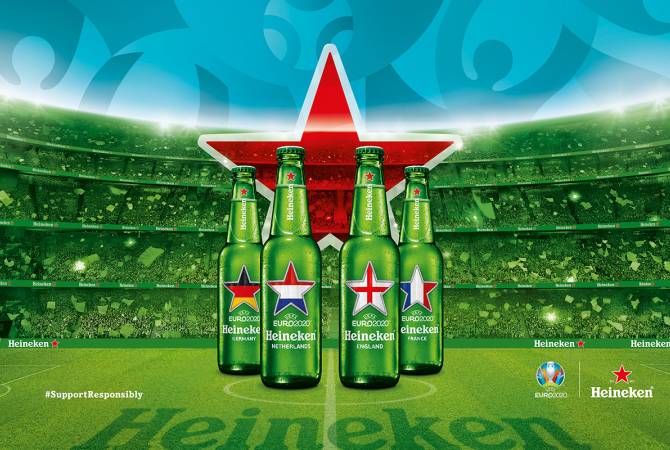 На пивных бутылках «Heineken» печатаются флаги всех стран, где будут проходить игры 
Евро-2020


