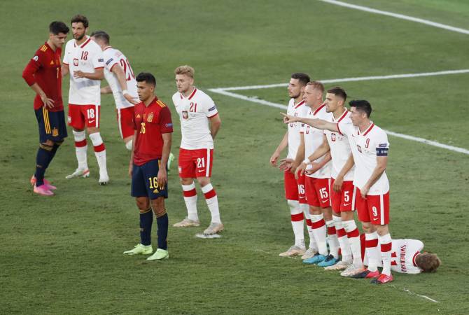 Евро-2020: матч Испания-Польша завершился вничью

