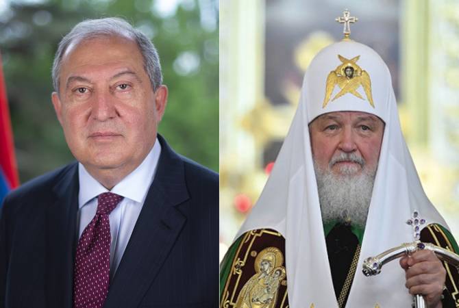 Le Patriarche de Moscou et de toute la Russie félicite le Président Armen Sarkissian pour son 
anniversaire

