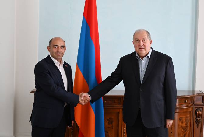 President Sarkissian holds meeting with Bright Armenia party leader Edmon Marukyan