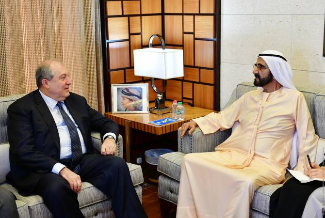 Armenian President congratulates UAE Vice President on birthday