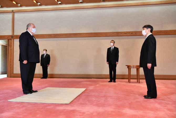 Armenian President holds private talk with Emperor of Japan in Tokyo