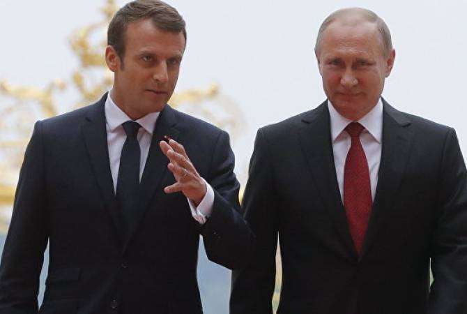 Putin informs Macron about implementation process of trilateral agreements on Nagorno 
Karabakh