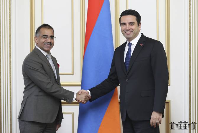 Le Président du Parlement arménien rencontre l'Ambassadeur de l'Inde

