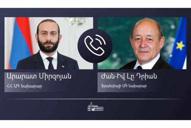 وزير خارجية أرمينيا آرارات ميرزويان يجري محادثة هاتفية مع نظيره الفرنسي جان إيف لودريان-بحث عدة 
قضايا ضمنها قضية الأسرى-