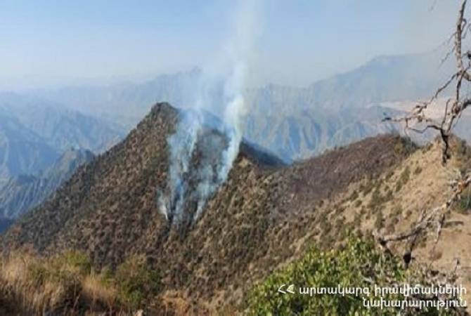 Возобновлены работы по пожаротушению на территории национального парка «Аревик» 
