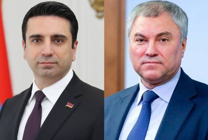 Viatcheslav Volodine a félicité le Président de l’AN Alen Simonyan à l’occasion de la fête de 
l’indépendance 
