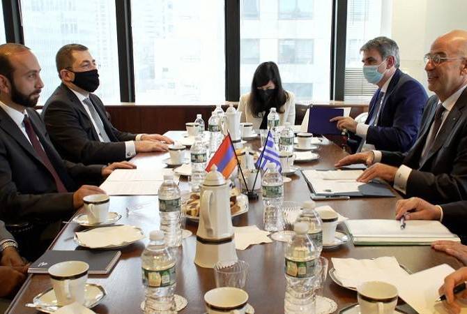 وزير الخارجية الأرميني آرارات ميرزويان يجتمع مع نظيره اليوناني نيكوس ديندياس بنيويورك وبحث التعاون 
بين البلدين الشقيقين