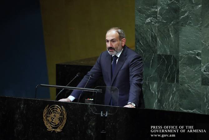 PM Pashinyan speaks about Azerbaijan's steps to disrupt peace in the region from the UN high 
tribune