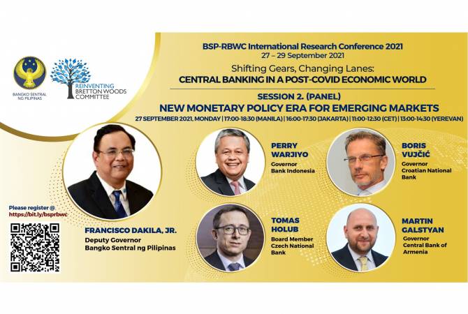 Armenia’s CB President participates in online int’l research conference hosted by Philippines 
Central Bank
