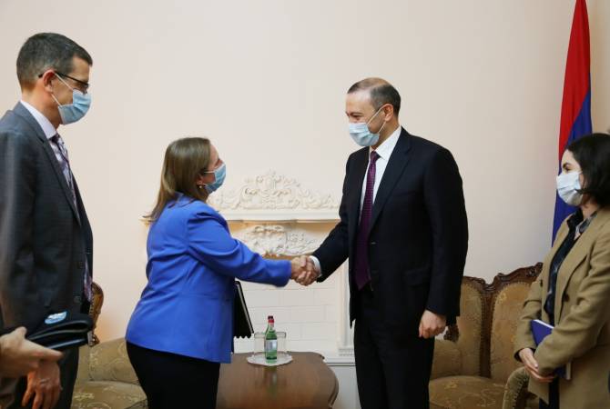 أمين مجلس الأمن الأرميني أرمين كريكوريان يستقبل سفيرة الولايات المتحدة الأمريكية لدى أرمينيا لين 
تريسي