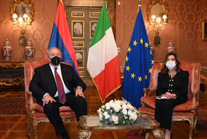 We are interested in further deepening parliamentary ties – Armen Sarkissian meets with 
President of Italian Senate