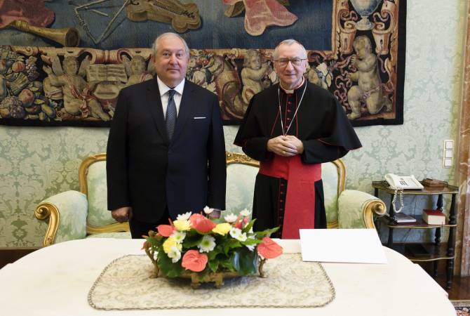 Le Président Armen Sarkissian a rencontré le Secrétaire d'État du Saint-Siège, Pietro Parolin