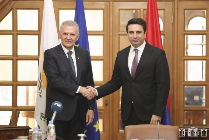 Armenian Speaker of Parliament meets with Cypriot Presidential Commissioner