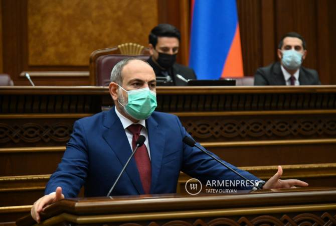 رئيس الوزراء نيكول باشينيان يقول بجلسة للبرلمان الأرميني أن فتح الطرق والبنى التحتية بالمنطقة يجب 
أن ترمز للسلام