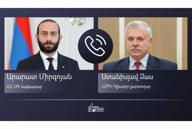 Ararat Mirzoyan  KGAÖ Genel sekreteri Stanislav Zas ile telefonda görüştü
