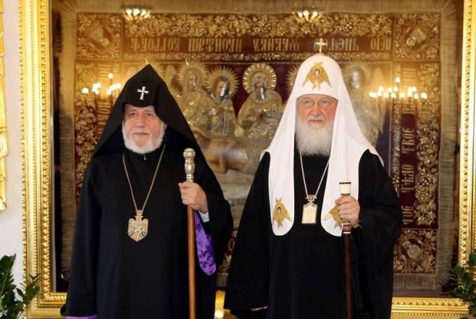 Католикос Всех Армян поздравил Патриарха Московского и Всея Руси с юбилеем