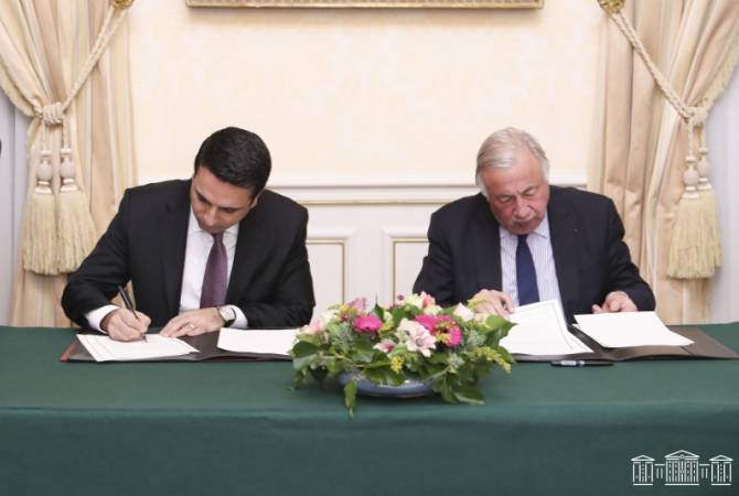 Подписано соглашение о сотрудничестве между Национальным Собранием РА и Сенатом 
Франции
