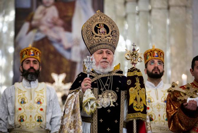 Catholicos of All Armenians departs for Moscow, Russia