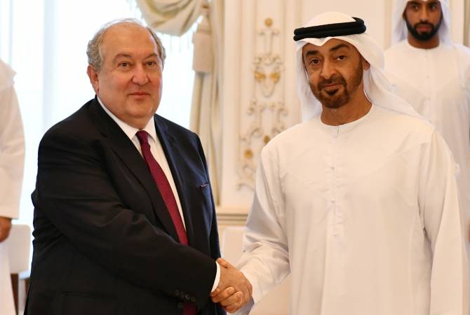 Президент Армении поздравил наследного принца эмирата Абу-Даби шейха Мухаммада 
бин Зайеда Аль Нахайяна с 50-летием ОАЭ

